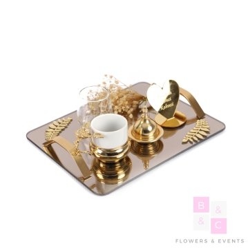 Damat Kahvesi - Bronz Aynalı Tepsi