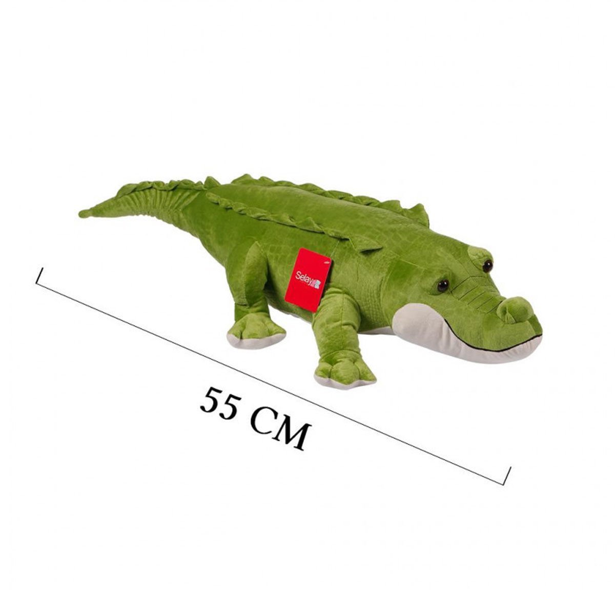 4108 Küçük Yatan Timsah 55 cm Yeşil -Selay Oyuncak