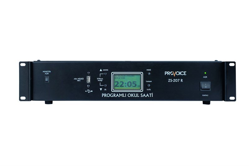 Provoice ZS-207R USB Rack Tipi Programlı Okul Zil Saati Provoice ZS-207R USB Rack Tipi Programlı Okul Zil Saati