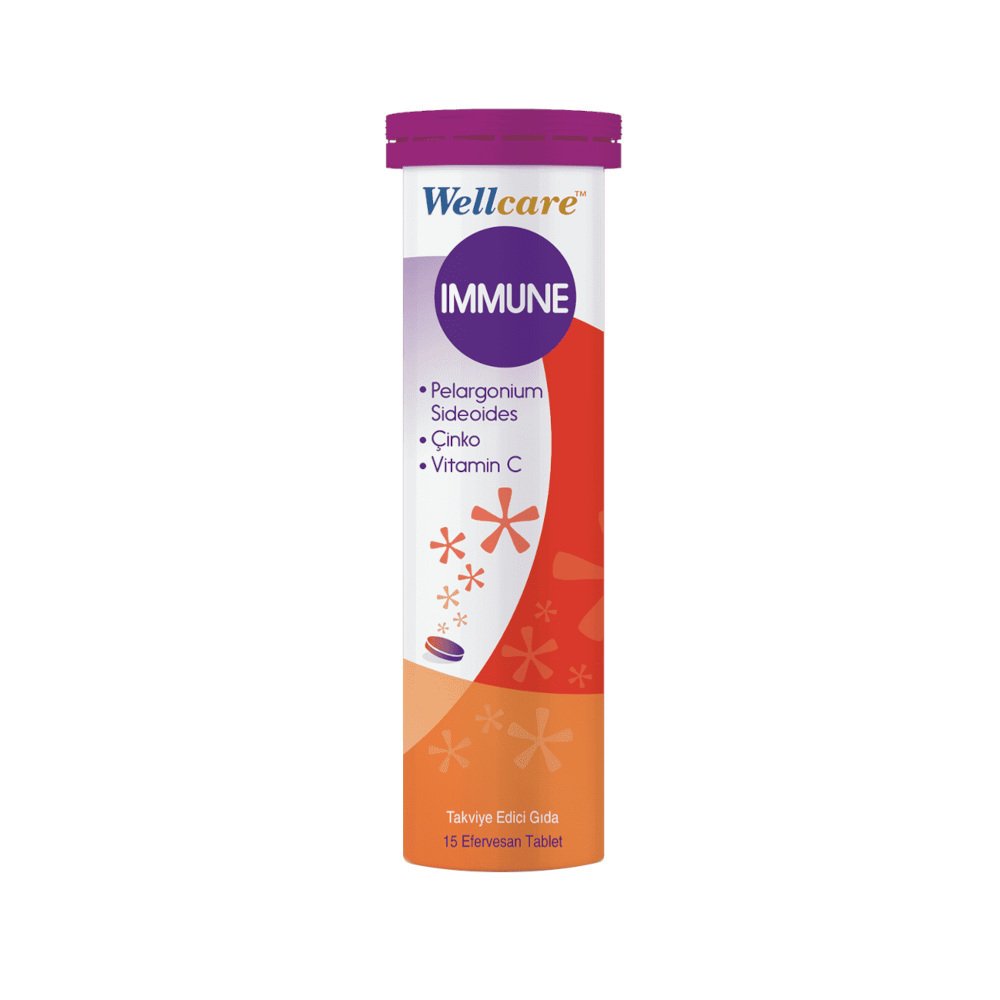 Wellcare Immune Pelargonium ve Çinko İçeren 15 Efervesan Tablet Wellcare Immune Pelargonium ve Çinko İçeren 15 Efervesan Tablet