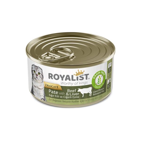 Royalist Pate Biftek ve Ciğerli Ezme Yetişkin Kedi Konservesi 80 Gr