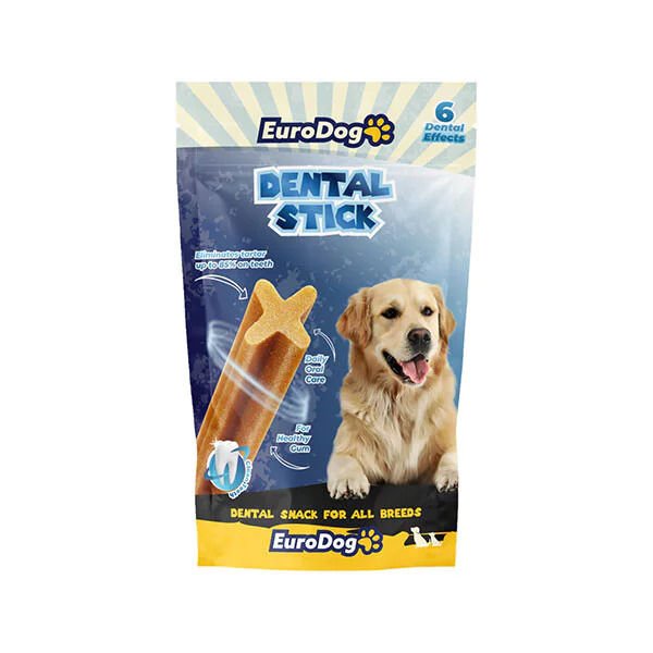 EuroDog Dental Stick Kuzu Etli Çubuk Köpek Ödül Maması 6lı 100 Gr