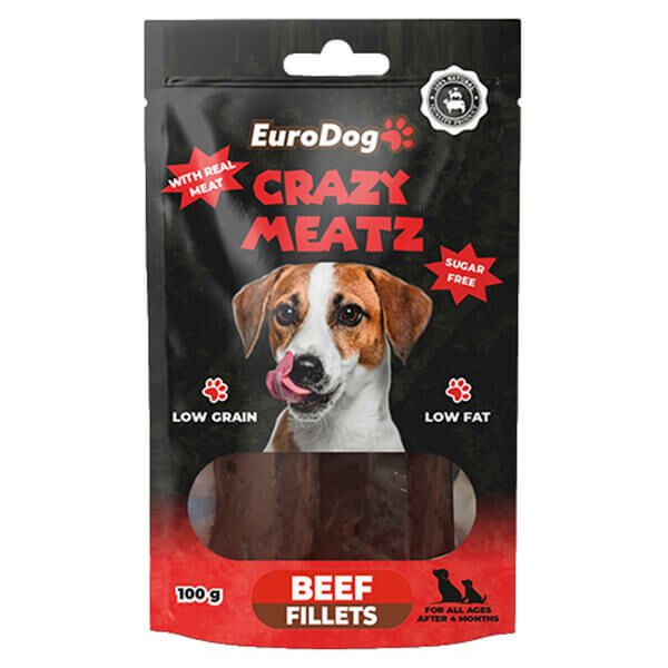 Euro Dog Biftekli Fileto Doğal Köpek Ödül Maması 100 Gr