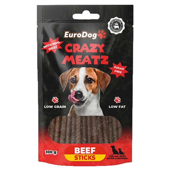 Euro Dog Biftekli Çubuk Doğal Köpek Ödül Maması 100 Gr