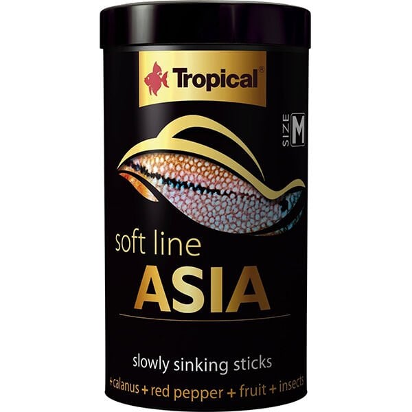 Tropical Softline Asia M Asya Kökenli Balıklar İçin Batan Yumuşak Taneli Çubuk Balık Yemi 250 Ml 100 Gr