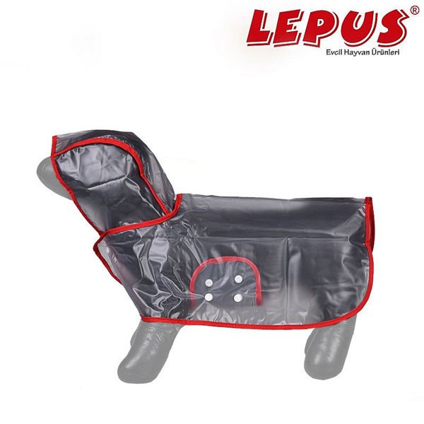 Lepus Kedi ve Köpek İçin Şeffaf Yağmurluk Kırmızı Xl 35x51x35h cm