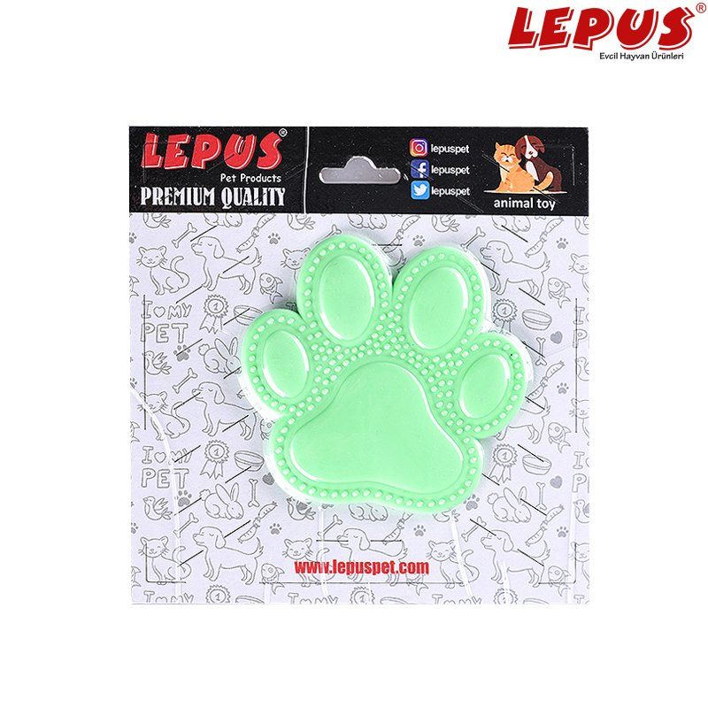 Lepus Ağız ve Diş Sağlığı İçin Pati Köpek Oyuncağı Yeşil 13x7h cm