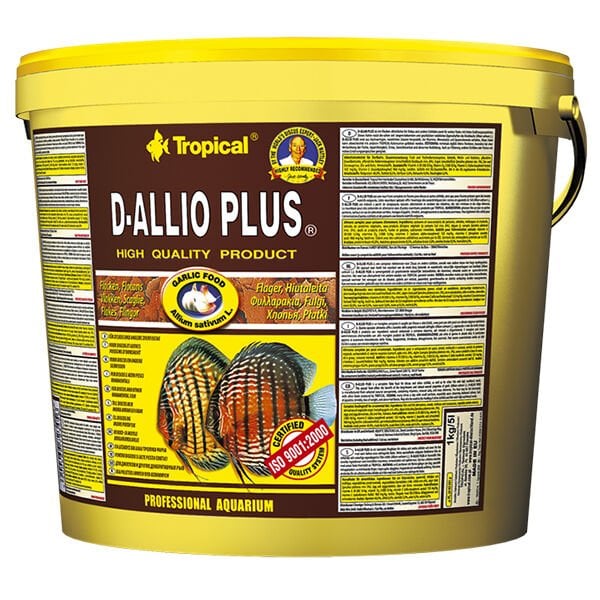 Tropical D-Allio Plus Flake Discus Balıklar İçin Sarımsaklı Pul Balık Yemi 11 Lt 2 Kg