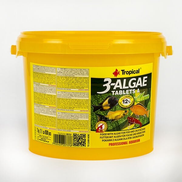 Tropical 3-Algae Tablet Tatlı Ve Tuzlu Su Balıkları İçin Alg İçeren Tablet Balık Yemi 2 Kg 4500 Tablet