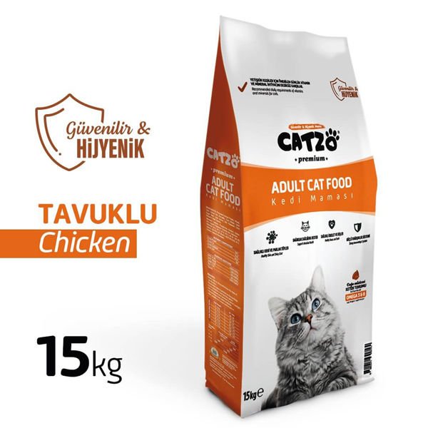 Catzo Premium Tavuklu Yetişkin Kedi Maması 15 Kg