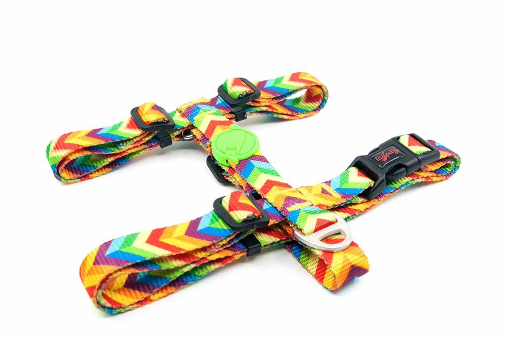Tailpetz Rainbow Desenli Köpek Göğüs Tasması Xsmall 19-33x22-37 Cm