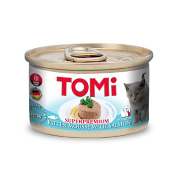 Tomi Kıyılmış Somonlu Tahılsız Yetişkin Konserve Kedi Maması 85 Gr