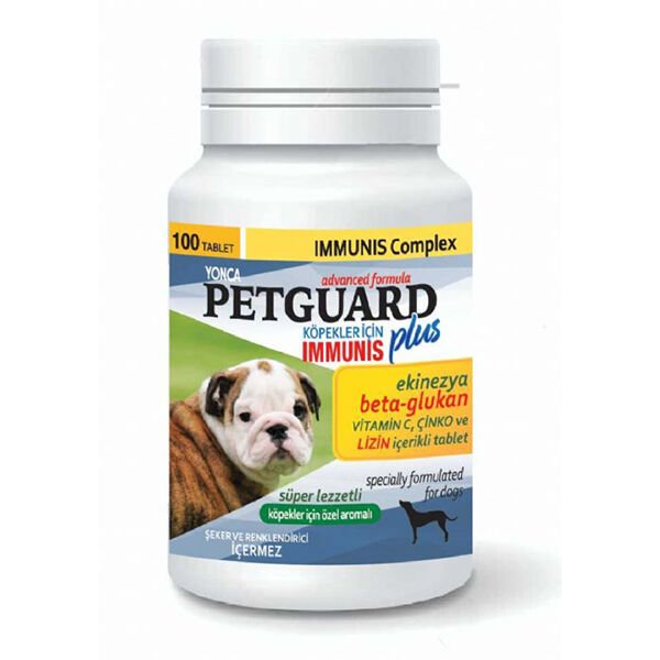 Petguard Köpekler İçin Ekinezya Beta-Glukan ve Çinkolu Immunis Tableti 100 Adet