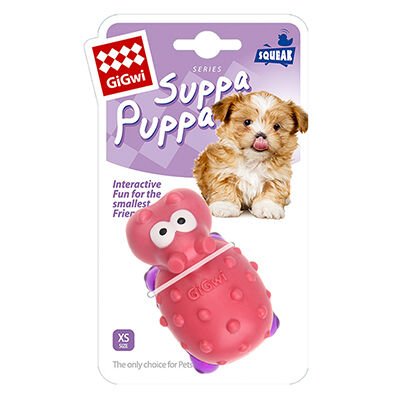 Gigwi Suppa Puppa Hipopotam Diş Kaşıma Oyuncağı Köpek Oyuncağı Pembe ve Mor