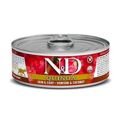 ND Quinoa Skin Geyik ve Hindistan Cevizli Kedi Konservesi 80 gr