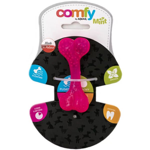 Aquael Comfy Dental Naneli Köpek Diş Kaşıyıcı Kemik Oyuncak Pembe 8.5 Cm