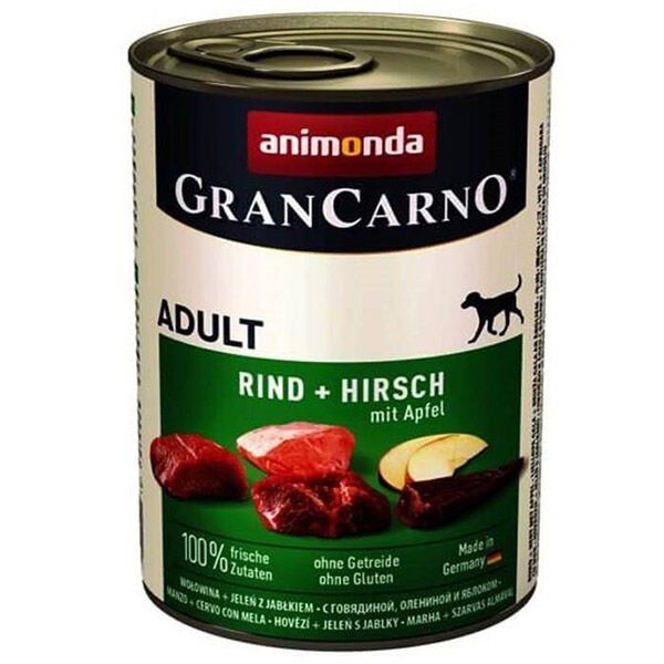 Animonda Gran Carno Sığır Etli Geyik Ve Elmalı Yetişkin Köpek Konservesi 400 Gr