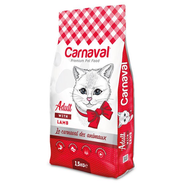 Carnaval Premium Cat Adult LambRice Adult Kuzu Etli Yetişkin Kedi Maması 1.5 Kg