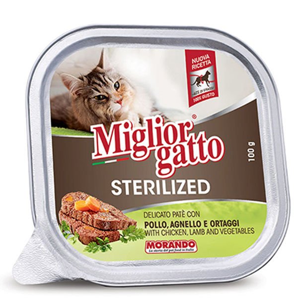 Miglior Tavuk ve Kuzu Sebze Kısırlaştırılmış Yetişkin Kedi Konservesi 100 gr