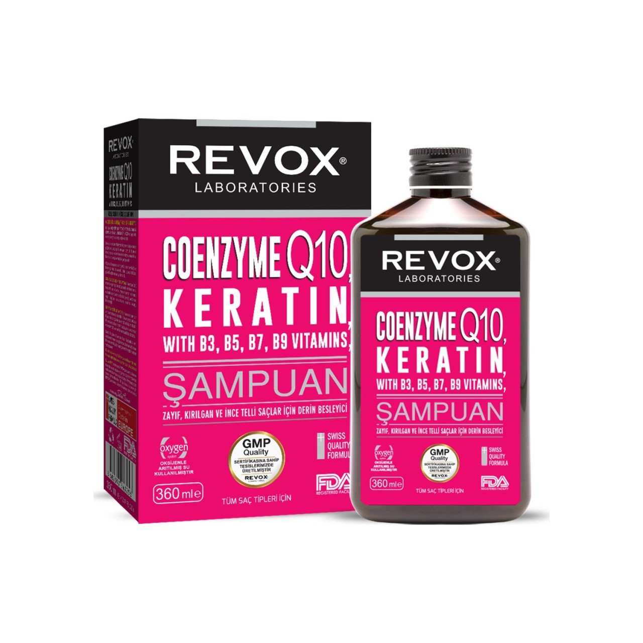 Revox Koenzim Q10, Keratin + B Vitamin Kompleks Saç Bakım Şampuanı