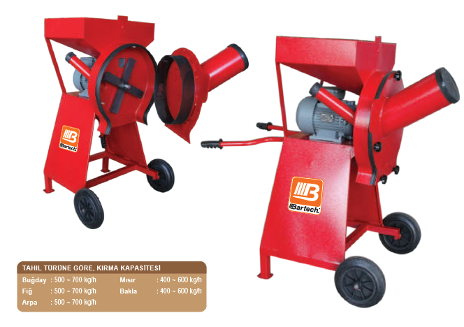 Bartech Tekerlekli Yem Kırma Makinesi (3Hp) Volt-Gamak Dinamolu (380 V) Bartech Tekerlekli Yem Kırma Makinesi (3Hp) Volt-Gamak Dinamolu (380 V)
