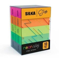 Silka Neon 5 Renk 10'Lu Silgi