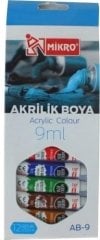 Mikro Akrilik Boya Su Bazlı 9Ml 12 Li Ab-09