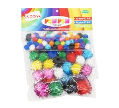 Ticon Pompom (10-20-30Mm) Karışık Paket Metalik Renkler