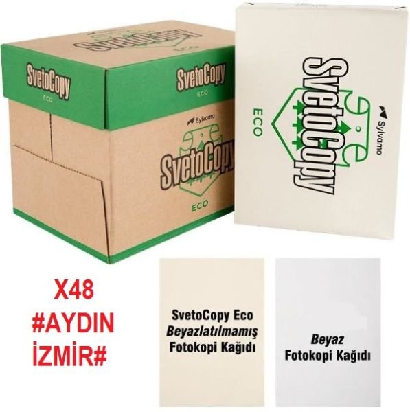 Svetocopy Eco 80 Gr Beyazlatılmamış A4 Fotokopi Kağıdı 5 Paketx48 Koli (Aydın-İzmir)