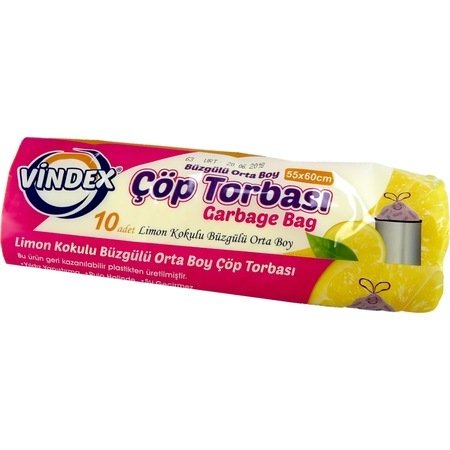 Vindex Çöp Torbası Büzgülü Orta Boy 55x60 Limon 10lu