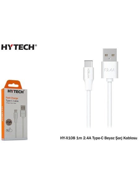 Hytech HY-X108 Type-C Şarj Kablo Beyaz