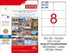 Tanex Lazer Etiket Tw-2374 105 X 74 Mm