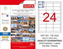 Tanex Lazer Etiket Tw-2533 64.6 X 33.8 Mm