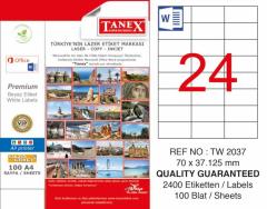 Tanex Lazer Etiket Tw-2037 70 X 37.125 Mm