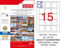 Tanex Lazer Etiket Tw-2015 45 X 45 Mm