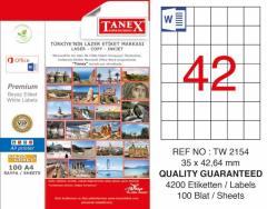 Tanex Lazer Etiket Tw-2154 35 X 42.64 Mm