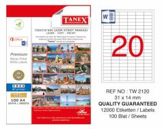 Tanex Lazer Etiket Tw-2120 31 X 14 Mm