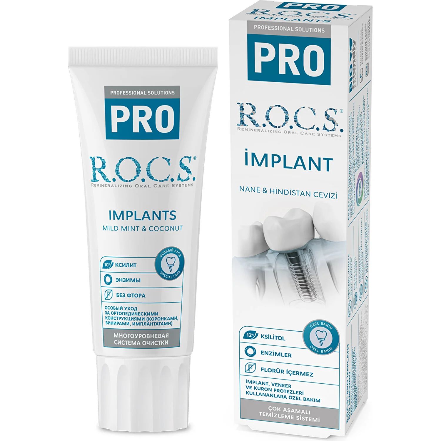 R.O.C.S.Pro İmplant Nane & Hindistan Cevizli Diş Macunu 60ml