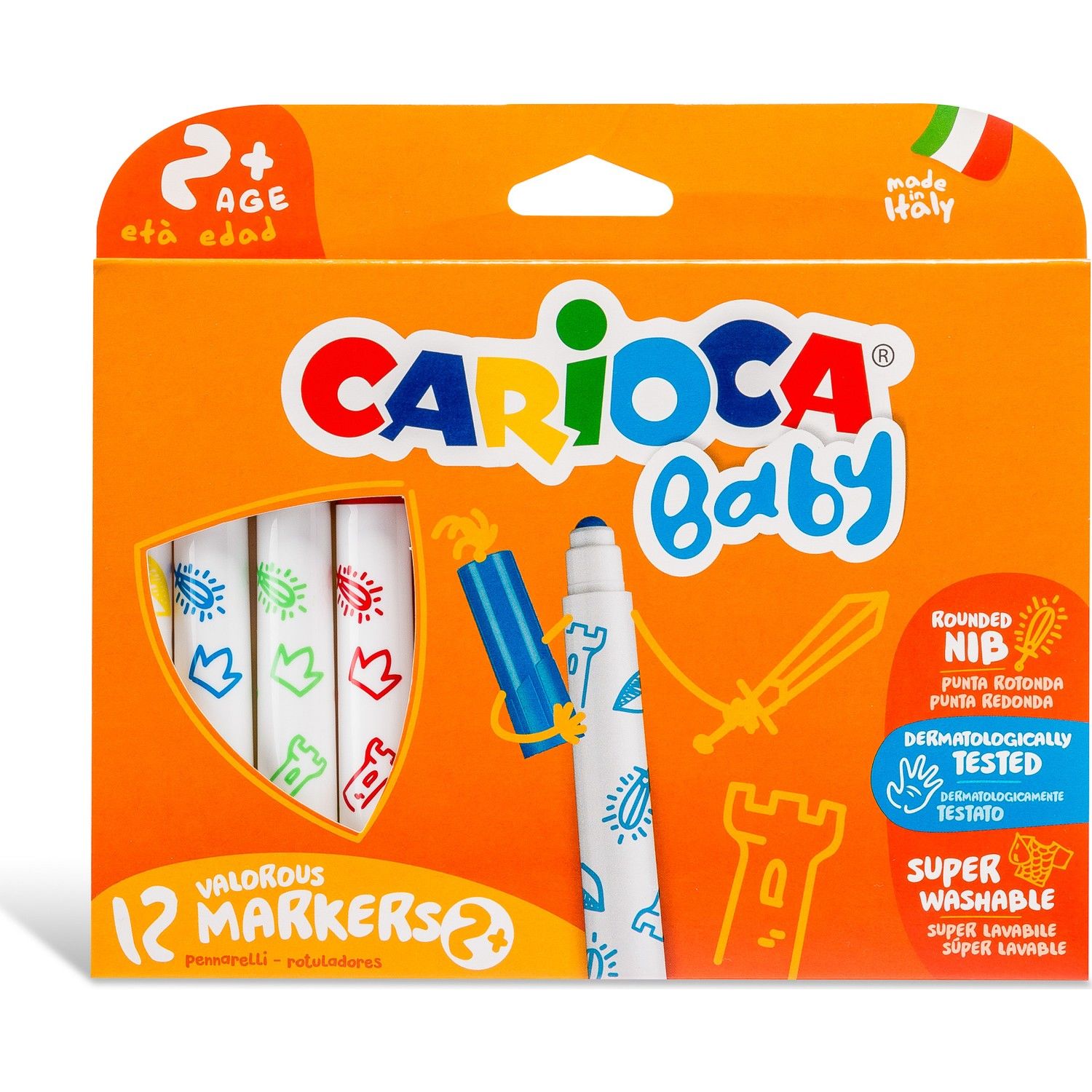 Carioca Jumbo Bebek Süper Yıkanabilir Keçeli Boya Kalemi 12Li
