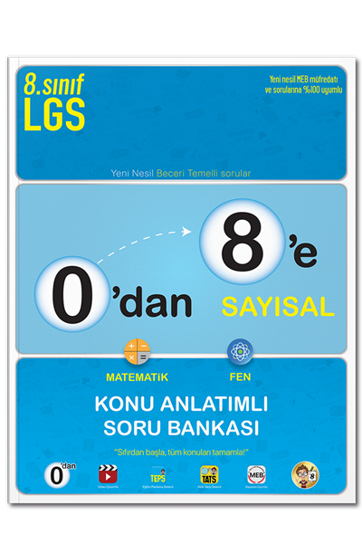 Tonguç Akademi 8. Sınıf LGS 0'dan 8'e Sayısal Konu Anlatımlı Soru Bankası