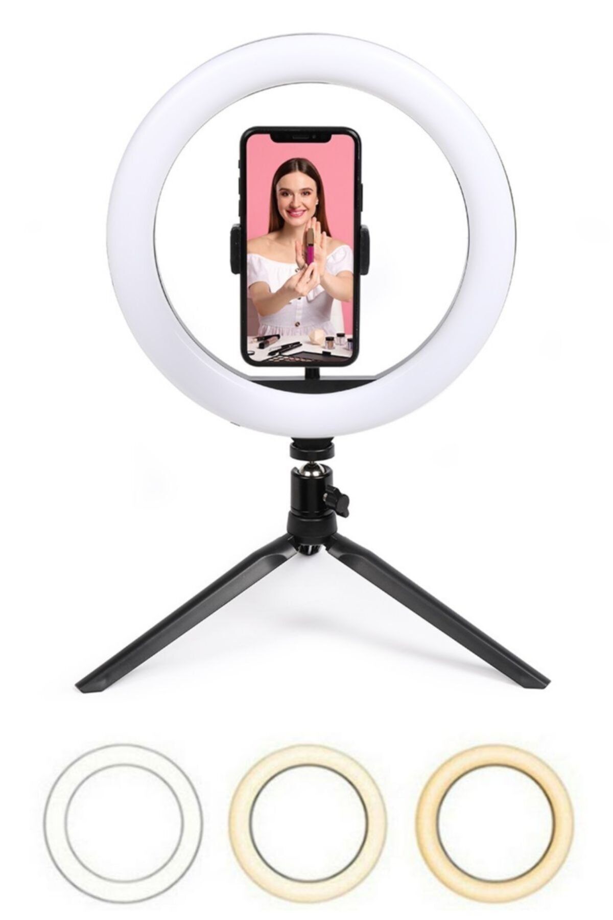 8inç 20cm Youtube Instagram Tiktok Selfie Stüdyo Video Fotoğraf Ring Light Tripod Led Halka Işık