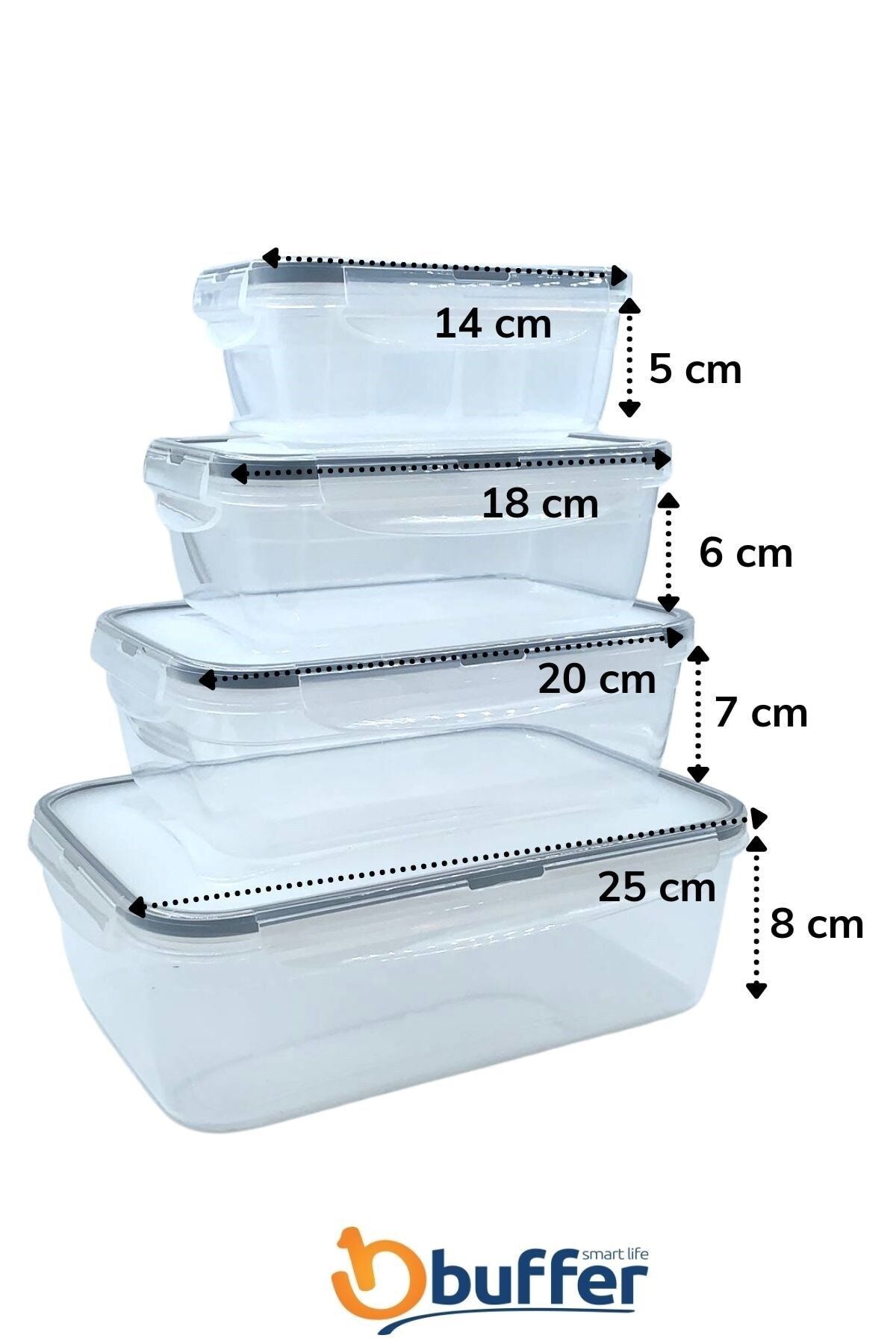 4lü İç İçe Sızdırmaz Contalı Kilitli Kapaklı Plastik Erzak Saklama Kapları LC315 NN9944 4lü İç İçe Sızdırmaz Contalı Kilitli Kapaklı Plastik Erzak Saklama Kapları LC315 NN9944