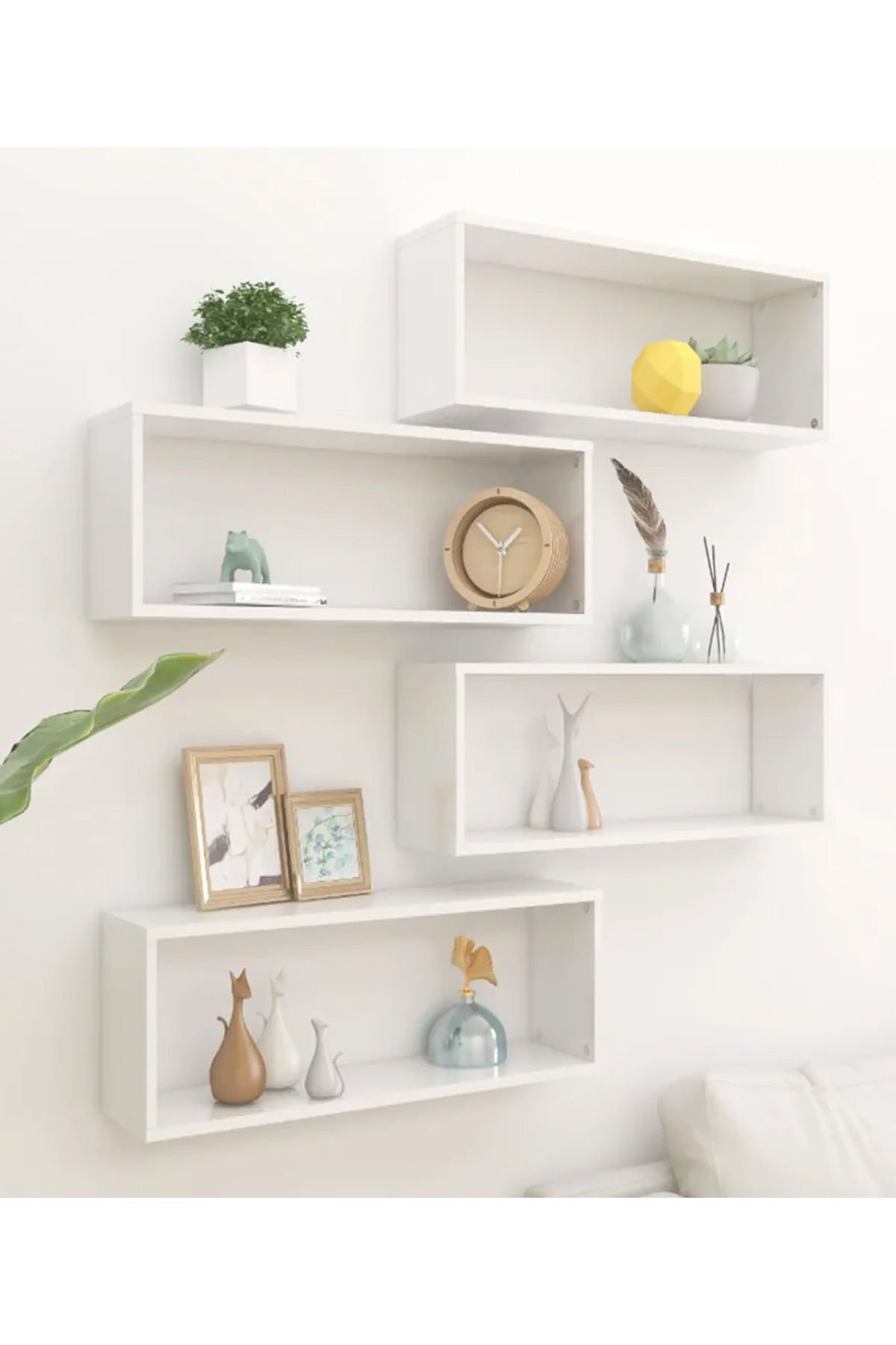 Nactumu 4 Parça Parlak Beyaz Kitaplık Duvar Rafı 70 Cm Nactumu 4 Parça Parlak Beyaz Kitaplık Duvar Rafı 70 Cm
