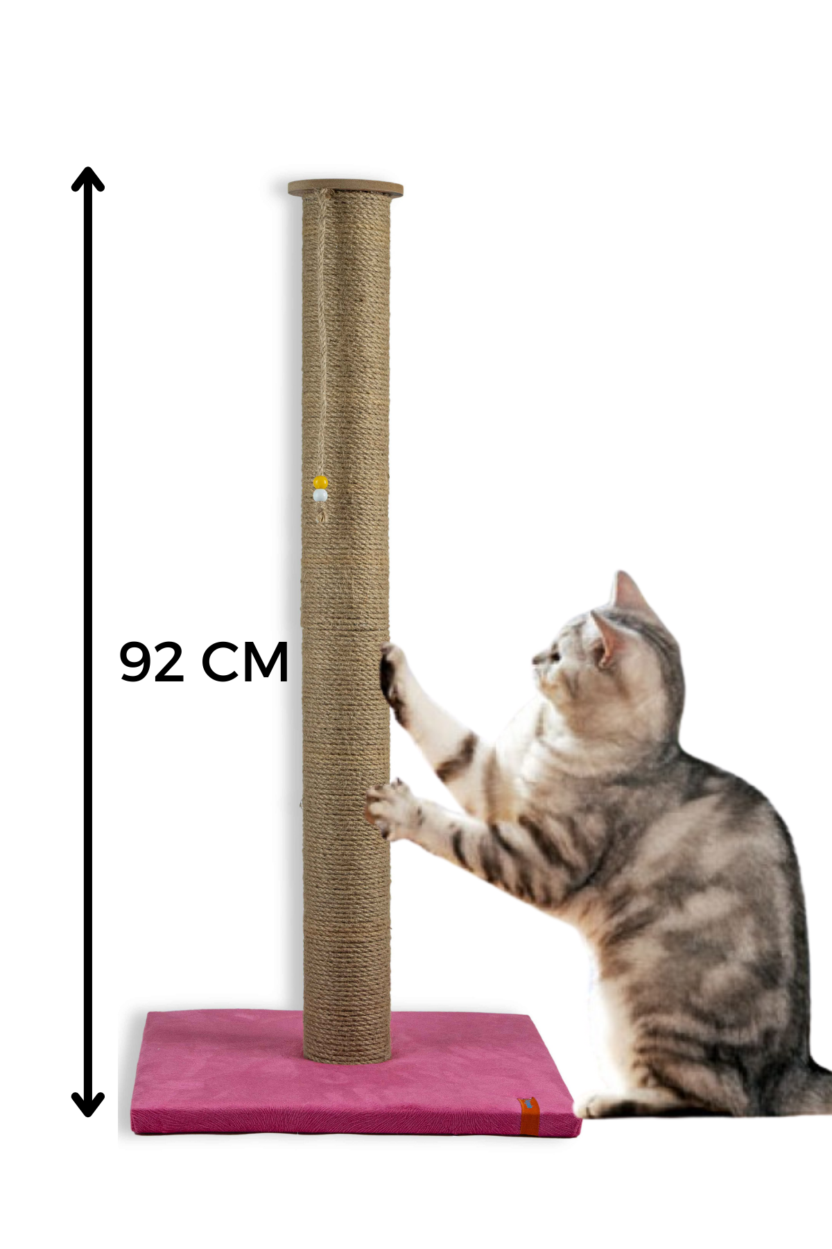 Pugalo 90 cm Catnipli Büyük Kedi Tırmalama Tahtası  Pembe