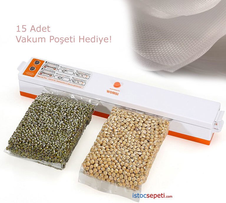 ev tipi gida vakum makinesi 15 adet vakum poseti vakum makinasi 299 00 tl