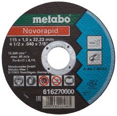 Metabo Novorapid 616270000 Metal Kesici Disk 115x1.0x22.23mm Tophan Makina