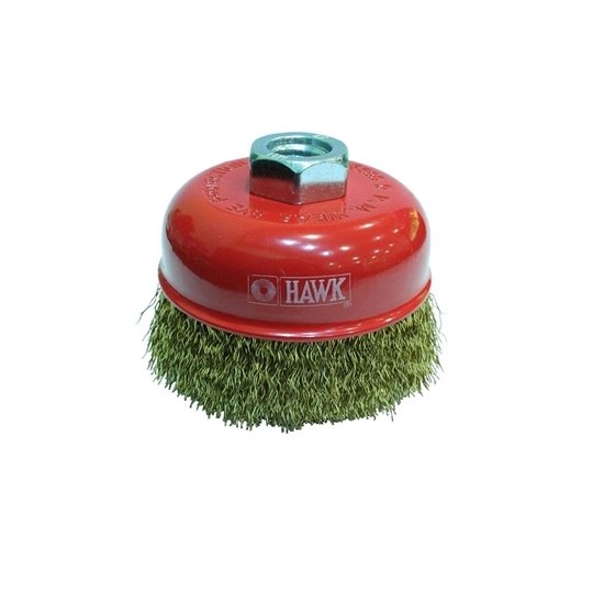 Hawk 10115 80 mm Dalgalı Sarı Telli Çanak Fırça Hawk 10115 80 mm Dalgalı Sarı Telli Çanak Fırça