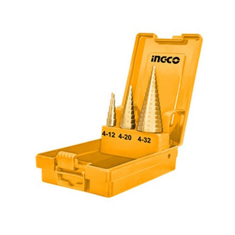Ingco ING-AKSDS0301 3'lü HSS Kademeli Delme Seti Ingco ING-AKSDS0301 3'lü HSS Kademeli Delme Seti