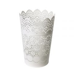 Beyaz Dantel Desenli Kurabiye Kovası - 22 cm