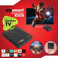 AlpSmart AS-550 4K 9.0 Android 2GB DDR3 Ram Dahili Wifi IP TV Box